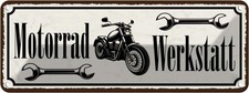 Blechschild 10x27 cm Motorrad