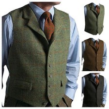 Herren Tweed Anzug Weste