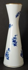 White Slender Vase With Blue