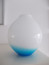 Glasvase /  Dekoobjekt, blau weiß türkis, Sommer, Meer, Kugelform, gebraucht