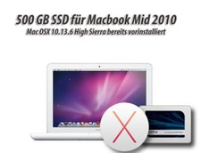 SSD Upgrade 500 GB Macbook A1342 7,1 Mid 2010 inkl. Installation Mac OSX 10.13.6