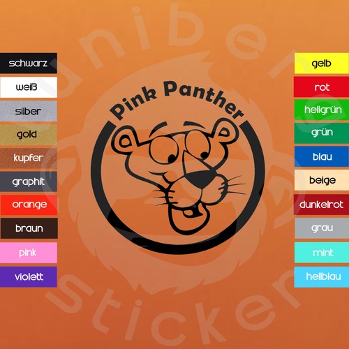 Aufkleber pink panther - "pink, panther"