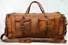 Herren Echt Koffer Leder Bekleidung Vintage Reise Braun Tasche