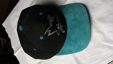 Basecap San Jose Sharks NHL Cap Mütze Sonnenschutz Schwarz Wildleder Türkis