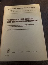 Lehrbriefe für das Fernstudium Wiederholungsbriefe der Elementarmathematik 1967