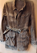 Cord - Jacke - Mantel - Parka - Braun - Feincord - Größe 42 - Bindegürtel Damen