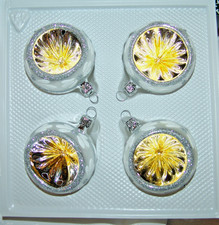 Traumhafte Christbaumkugeln Inge Glas Reflex-Kugeln silber Glitzer  4 St. 6 cm