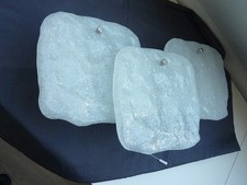 J.T. Kalmar Franken Wandlampe Eisglas 60er 70er mid century Ice Lampe Chrom