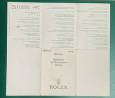 ROLEX Zertifikat Garantie Garantie Garanzia Datejust Pearlmaster 80318 D.......