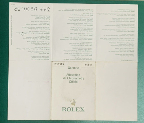 Rolex zertifikat garantie - rolex,