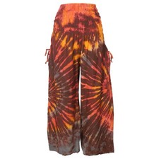 Farbenfrohe Batikhose, Boho Palazzohose, weite Sommerhose - bunt/orange
