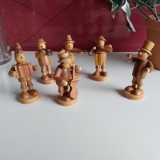 Original Erzgebirge alte Musikkapelle Rarität  6 Stück Holzfiguren ca. 1960er