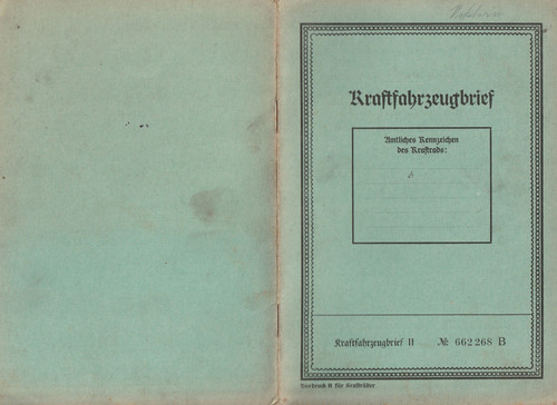Kraftfahrzeugbrief alt von