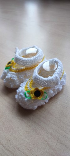 Babyschuhe gestrickt ballerina - gestrickt,