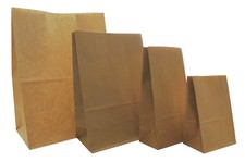 Blockbodenbeutel Papiertüten mit breitem Boden, Beutel Kraftpapier braun 70g/m² 