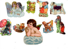 LS 13- 9 alte Oblaten Bilder * Poesie *