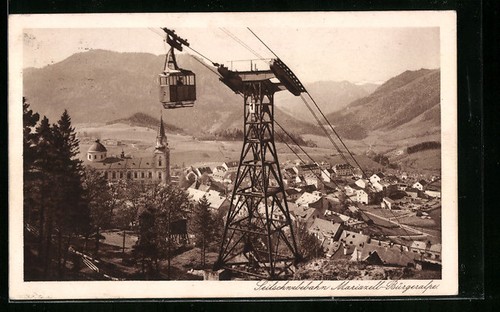 Mariazell ortsansicht mit - ak,