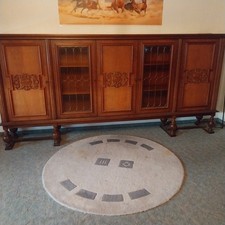 Schrankwand Nussbaum antik