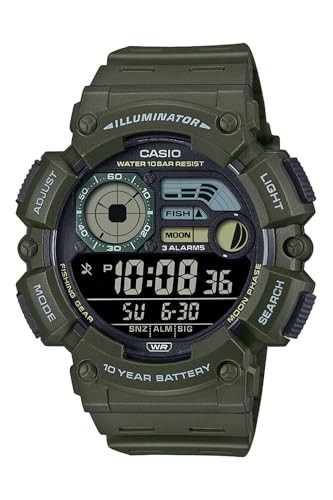 Casio 1500h 3bjf khaki - ws-1500h-3bjf, tide