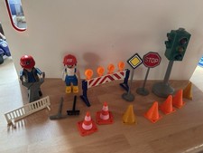 Playmobil - Baustelle ? Arbeiter, Werkzeug, Ampel, Absperrung, Schilder??