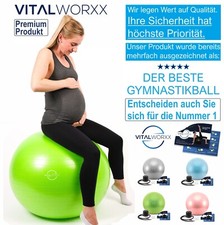 VITALWORXX Premium Gymnastikball für Schwangere Pezziball Yogaball Ø 65 o. 75