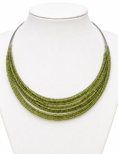 Boho statement kette olivgrün - statement,