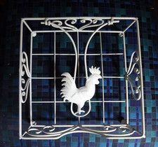 Servietten-Halter Vintage Metall Landhaus Weiß Servietten-Ständer Serviettenkorb