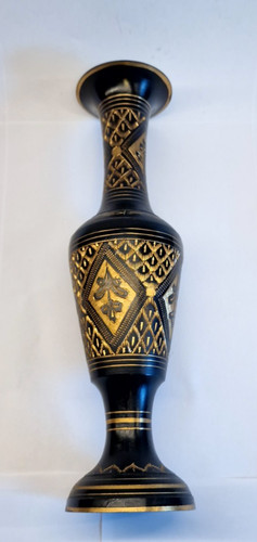 Vintage messing vase schwarz - vintage,