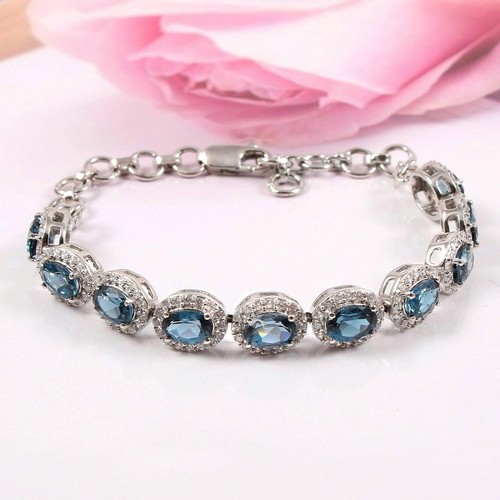London blau topas oval - blau,