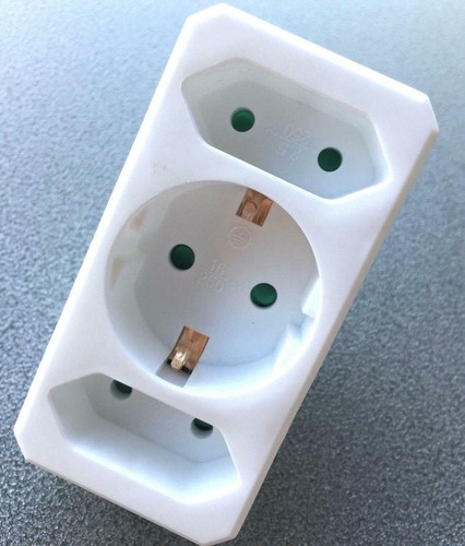 Fach eurostecker eurobuchse - 3-fach,