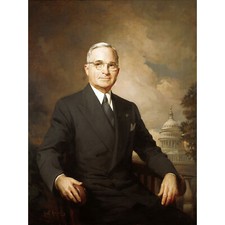 Kempton Portrait Präsident Harry Truman USA Gemälde groß Leinwand Kunstdruck