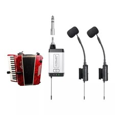 UHF Dual Channels Wireless Instrument Microphone Mikrofone for Accordion Guitar