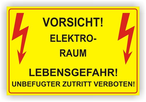 Elektro raum warnschild - elektro, warnschild/
