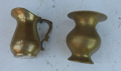 Kleine messing vase 1x - messing,
