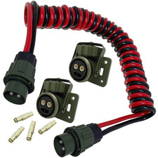 2 polige 4m Natowendel + 2x Nato Dose & 4x Kontaktbuchse 35mm² 12V / 24V Kabel