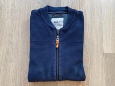 edc by ESPRIT Herren Strickjacke Feinstrick Jacke Cardigan Pullover dunkelblau S