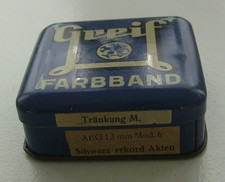 Antike Blechdose Greif Farbband original ca. 1940