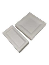 GREENBOX Umweltfreundliches Geschirr aus Bagasse, Einweg, 50 Stück, weiß