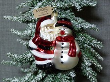 Christbaumkugel INGE GLAS Nikolaus Schneemann "Weihnachtsduo" Figur Weihnachten