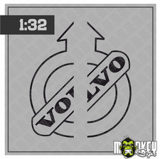 Volvo Schriftzug / Logo 1:32 – 2-teiliges Aufkleber-Set schwarz LKW Truck