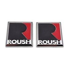 2x Chrome Metal Roush Emblem
