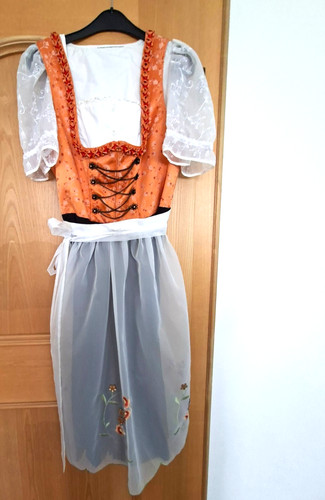 Dirndl orange schwarz - dirndl, orange/schwarz