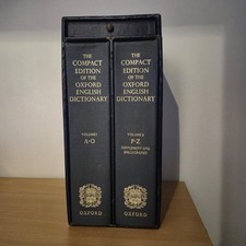 Compact Edition Of The Oxford English Dictionary 1975 Boxed Set Volume I & II