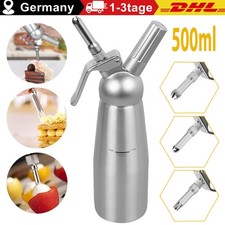 Sahnespender Edelstahl Professional Sahnebereiter 500 ML Sahnesyphon Sahne Neu