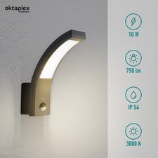 B-Ware Außenwandleuchte Bewegungsmelder LED Anthrazit 10W Sensor Außenlampe