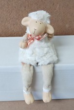 Dekorative   SCHAF Figur  Kantensitzer B/H/T  ca. 10 x 22 x 10cm hell