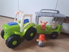 Fisher Price Little People Grüner Traktor mit Anhänger