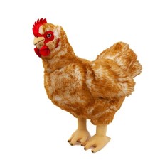 Kuscheltier Henne mit Ei 33 cm hellbraun Stoffhuhn Stofftier Plüschhuhn