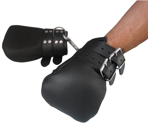 Bondage echt leder fäustlinge - echt,