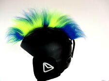 Irokese GELB BLAU Neon extra lang SKIhelm Helmirokese Iro Neongelb 2 Längen BLAU